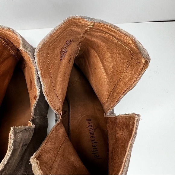 Jeffrey Campbell Oath Distressed Suede Open Toe Booties - Picture 4 of 8